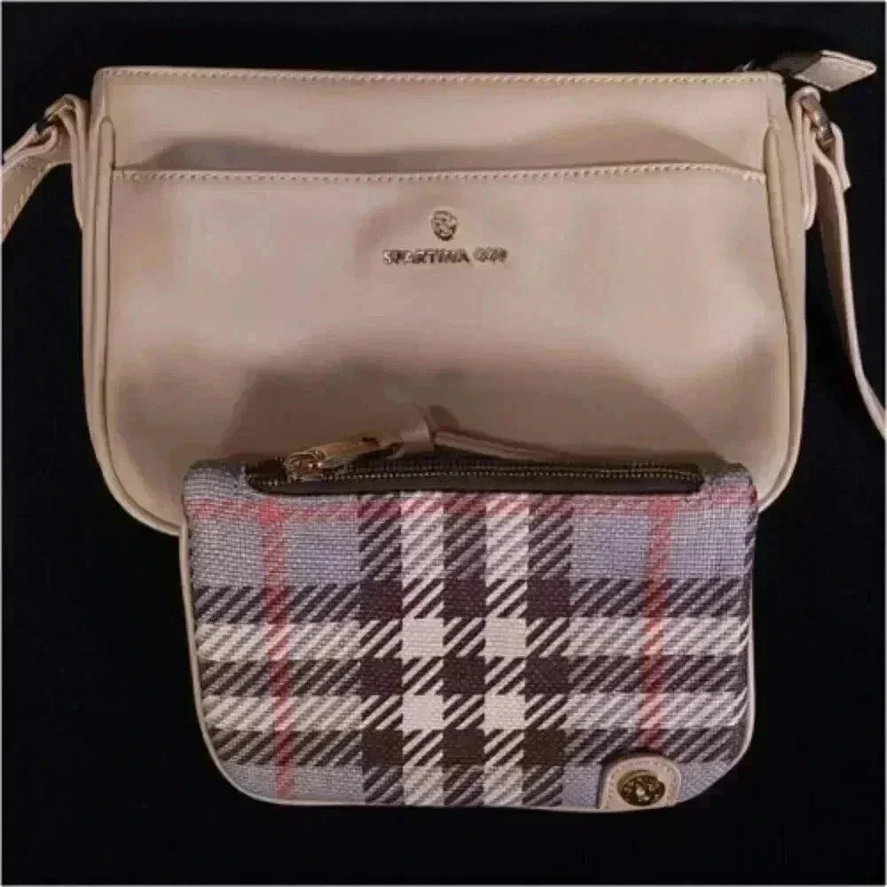 Spartina 449 Crossbody Bag W/Pouch Tan Leather